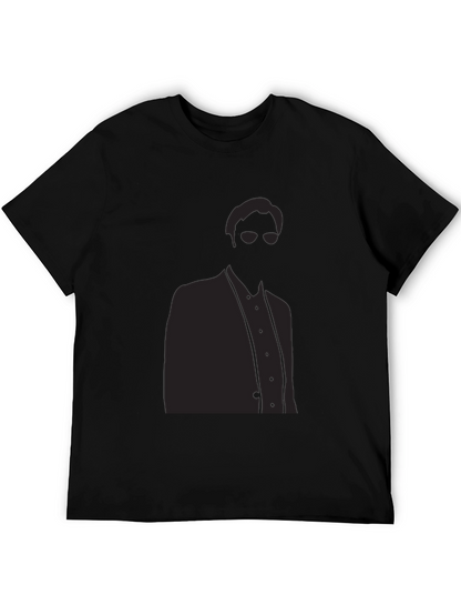 Camiseta Negra Hombre Silueta Misteriosa Elegante