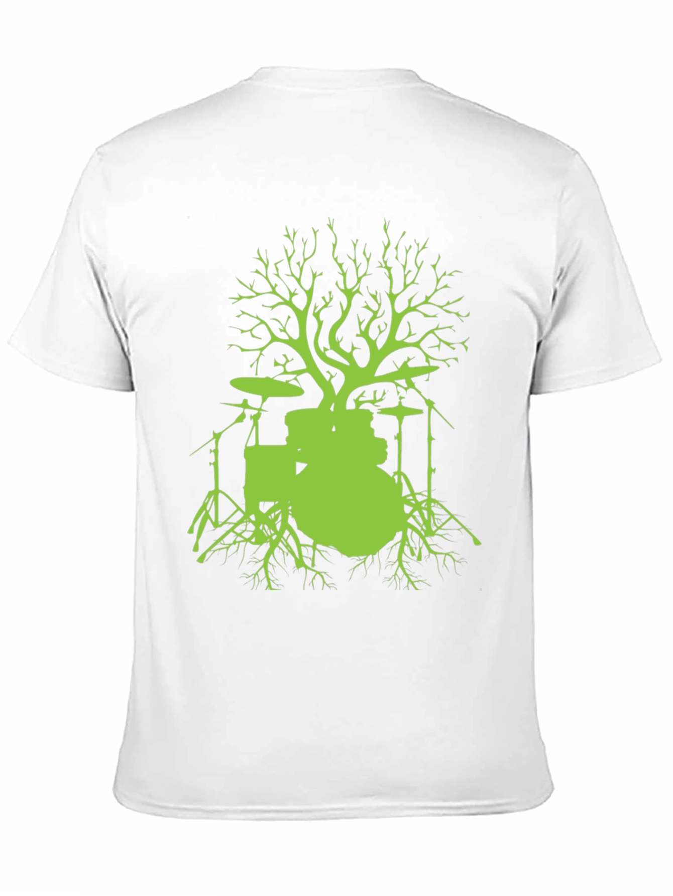 Camiseta Negra con Diseño de Batería Árbol