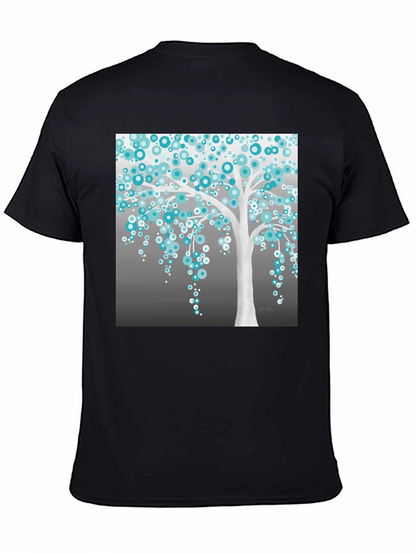 Camiseta Hombre Árbol de Círculos Turquesa