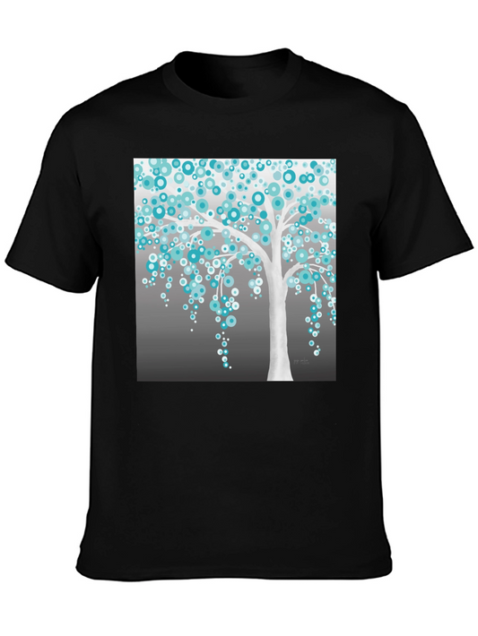 Camiseta Hombre Árbol de Círculos Turquesa
