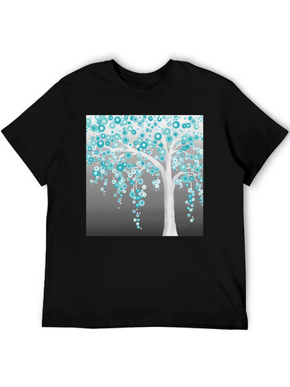 Camiseta Hombre Árbol de Círculos Turquesa