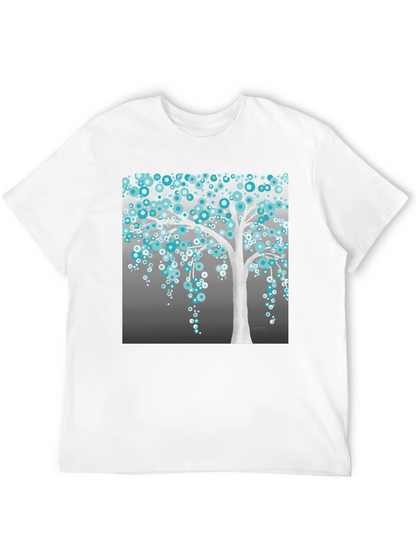 Camiseta Hombre Árbol de Círculos Turquesa