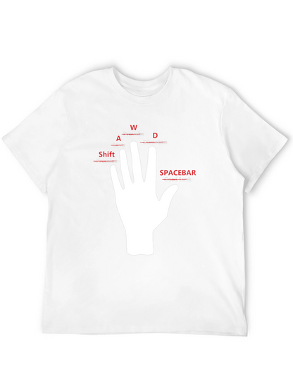 Camiseta Negra Mano WASD para Gamers