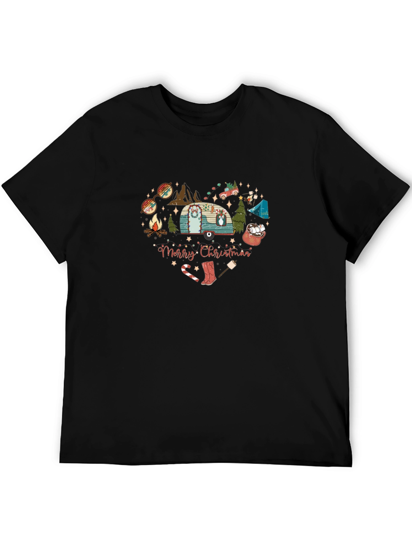 Camiseta Navideña Corazón Camping