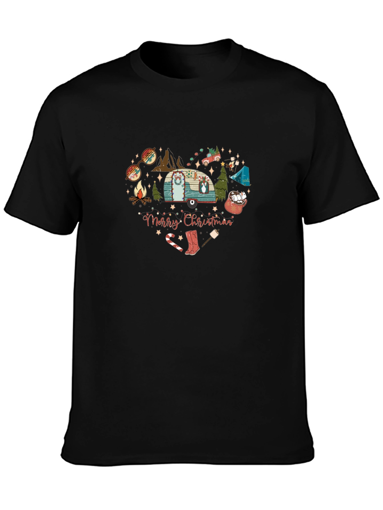 Camiseta Navideña Corazón Camping