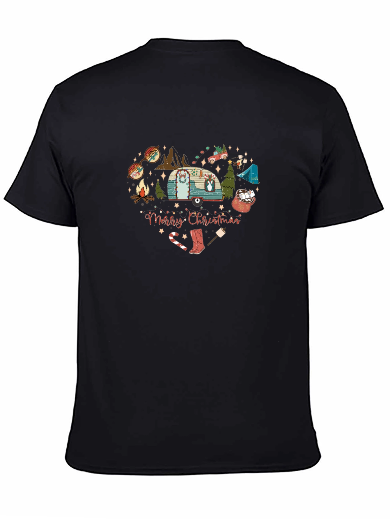 Camiseta Navideña Corazón Camping