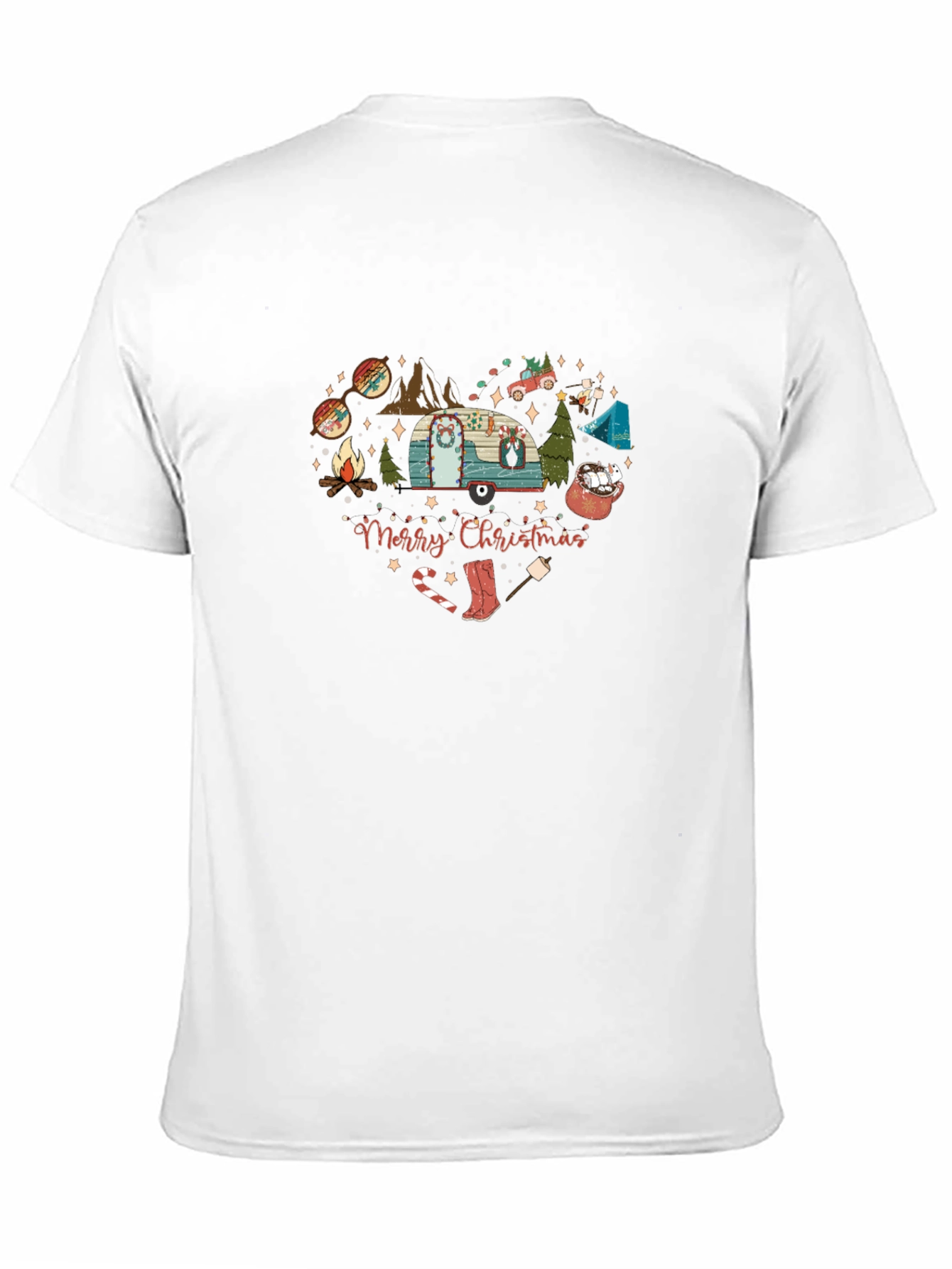 Camiseta Navideña Corazón Camping