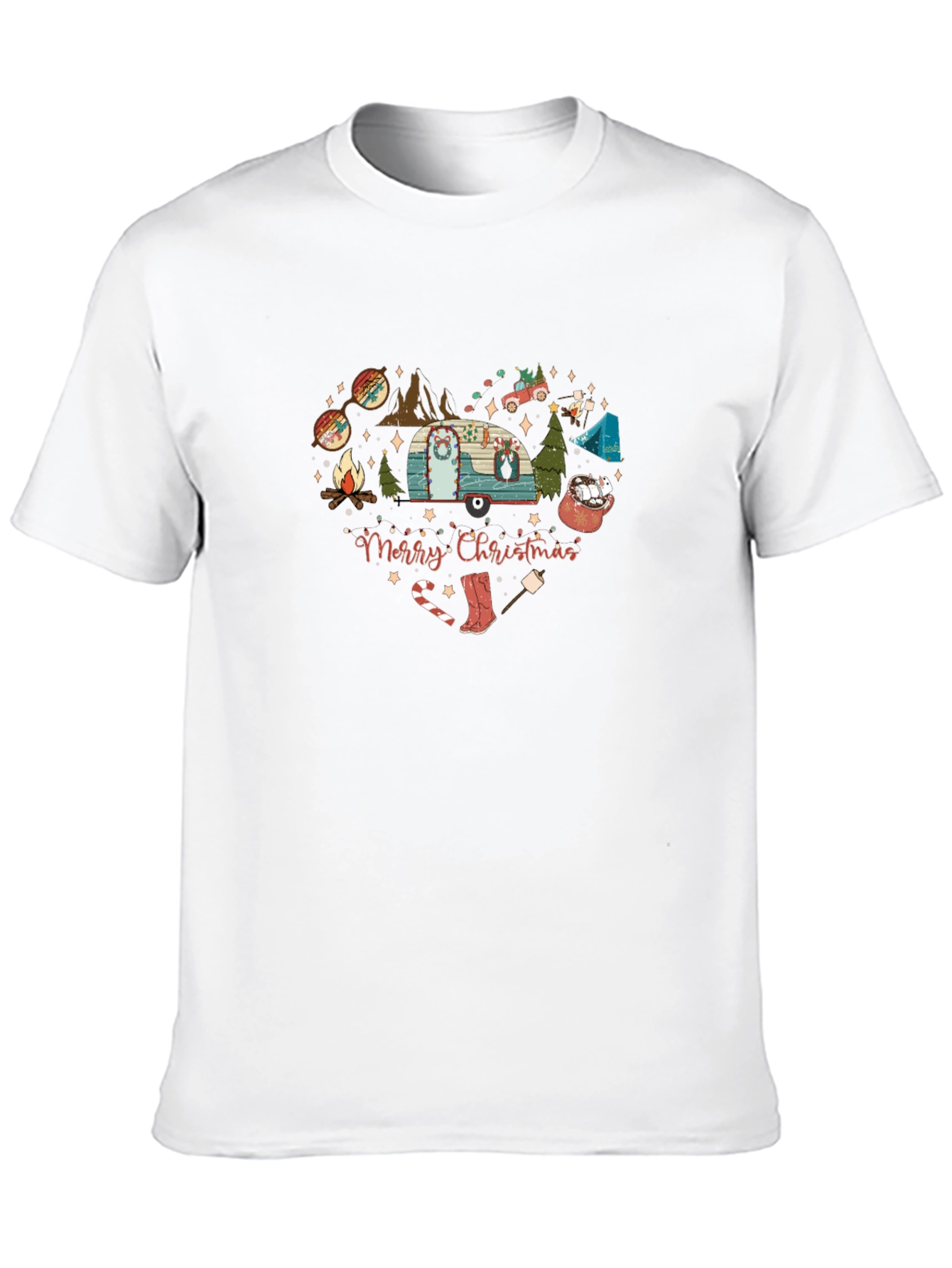 Camiseta Navideña Corazón Camping