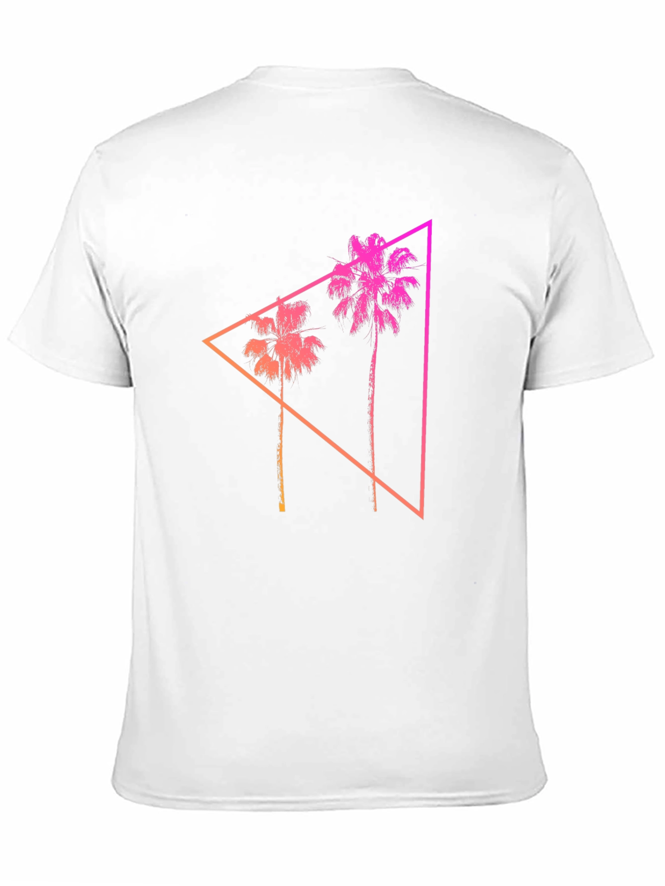 Camiseta Negra con Diseño Tropical Geométrico