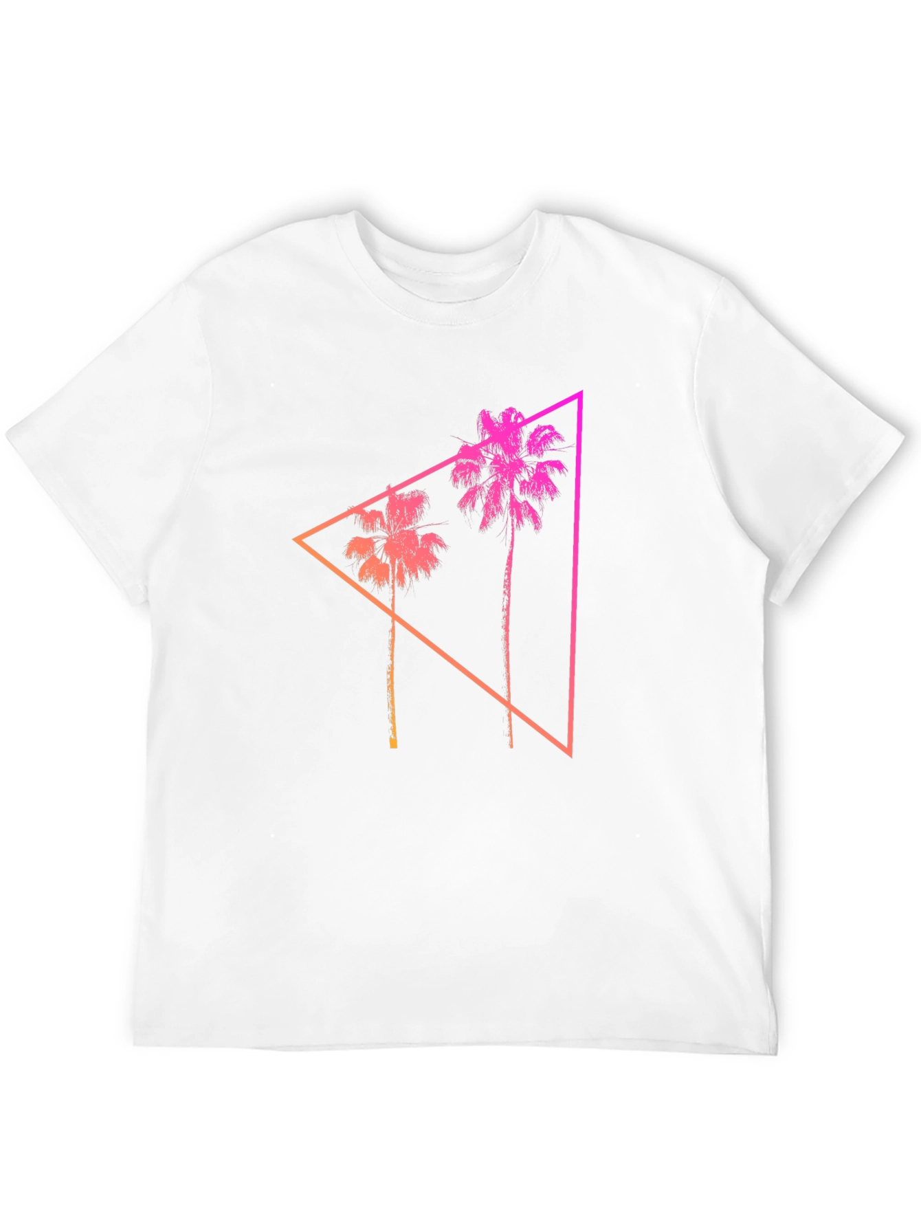 Camiseta Negra con Diseño Tropical Geométrico