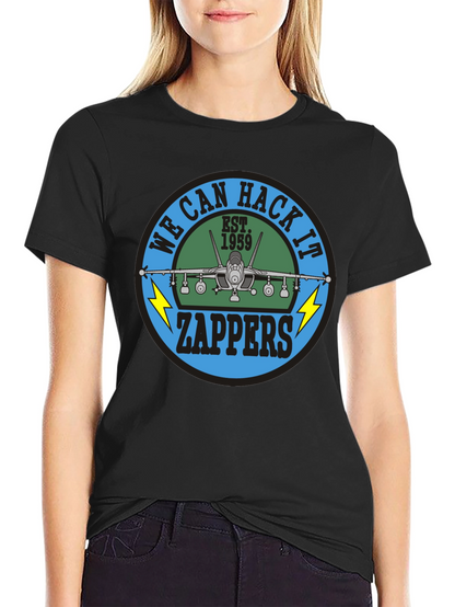 Camiseta Negra con Diseño de Avión Zappers Est. 1959