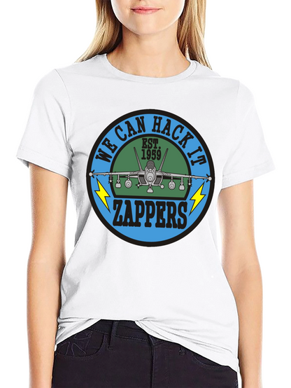 Camiseta Negra con Diseño de Avión Zappers Est. 1959