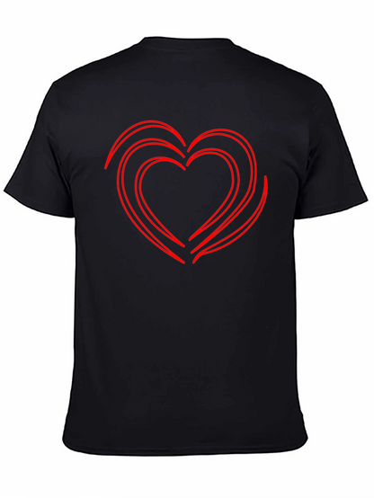 Camiseta Negra Corazón Rojo Contorneado