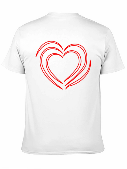 Camiseta Negra Corazón Rojo Contorneado