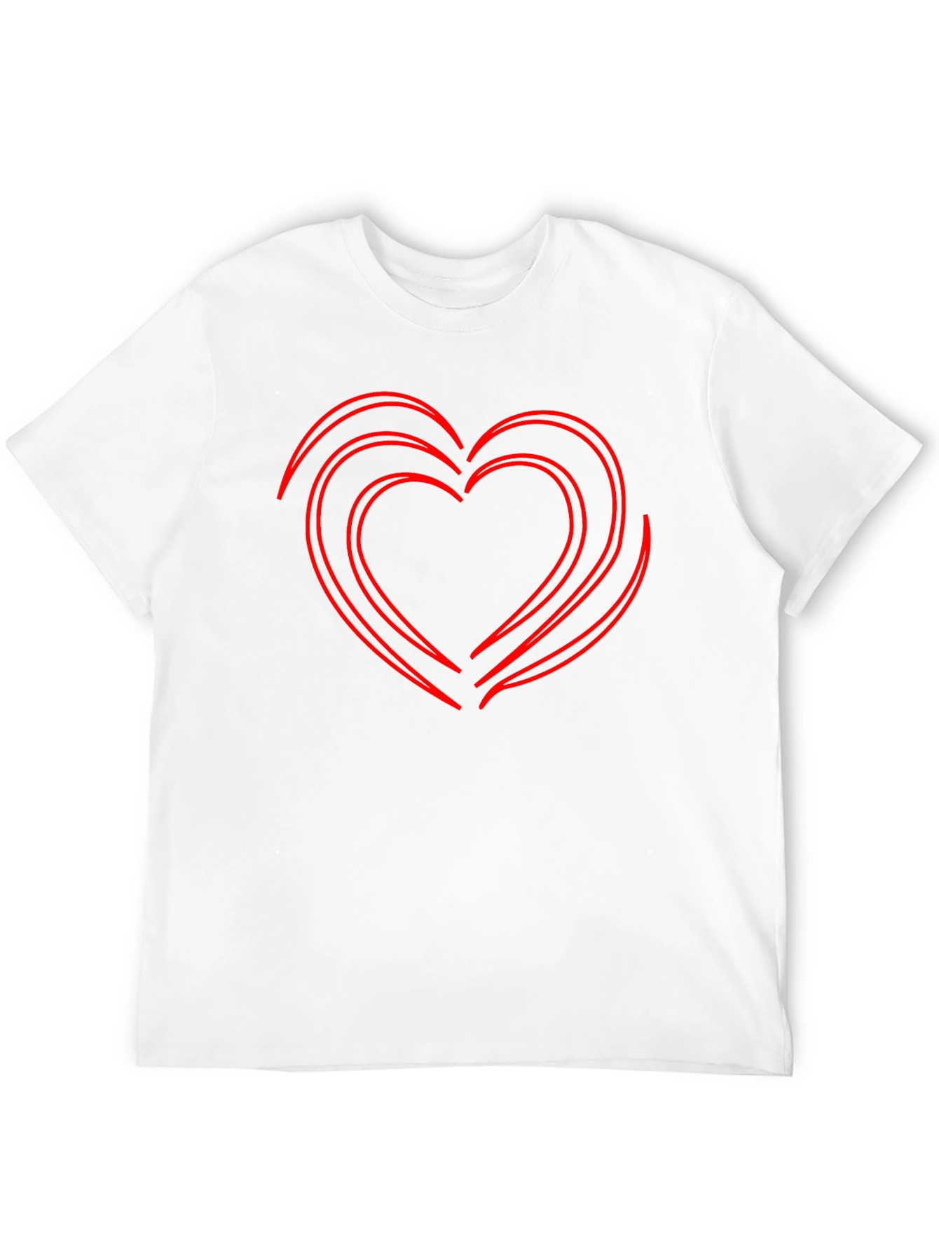 Camiseta Negra Corazón Rojo Contorneado