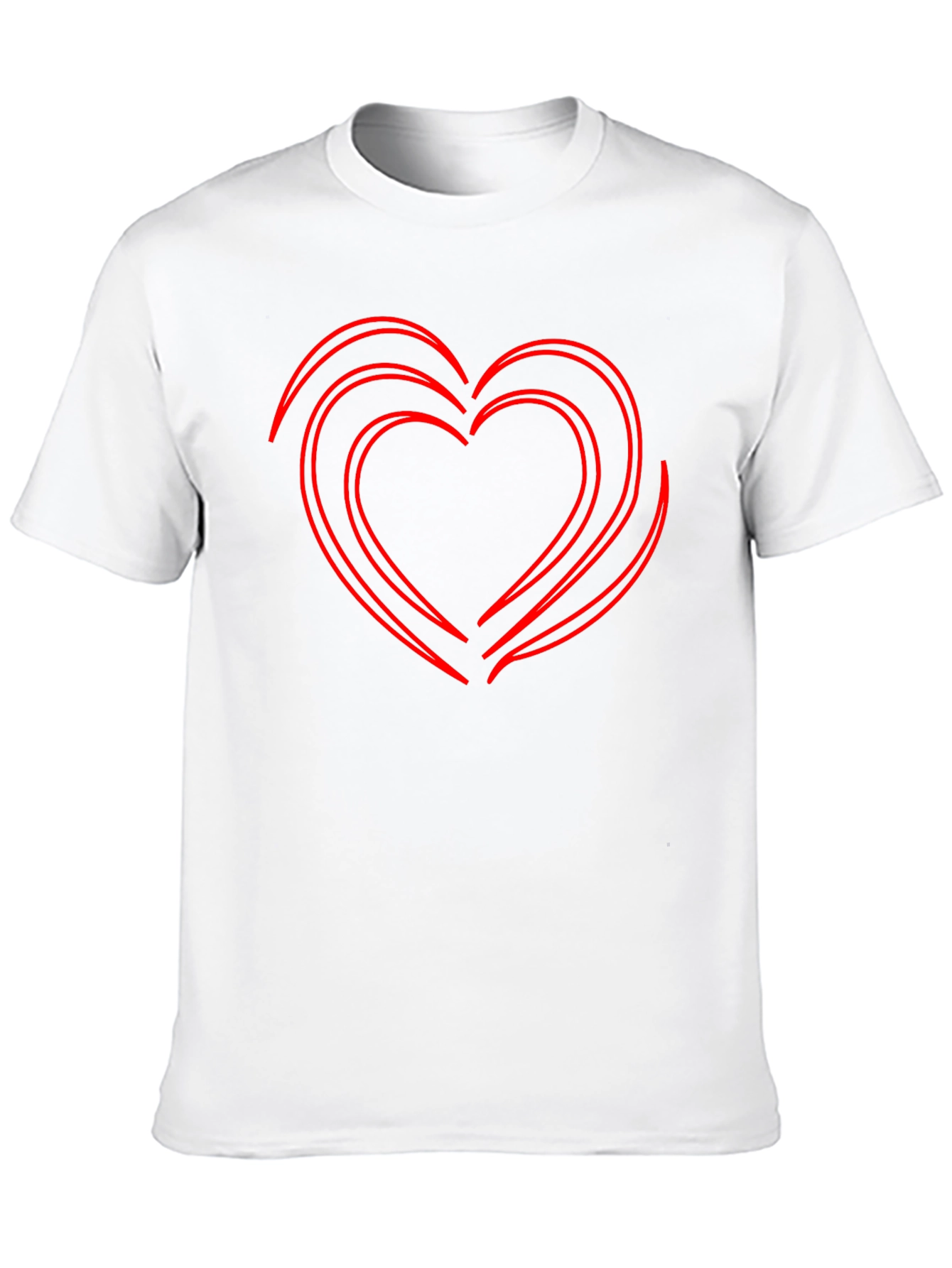 Camiseta Negra Corazón Rojo Contorneado