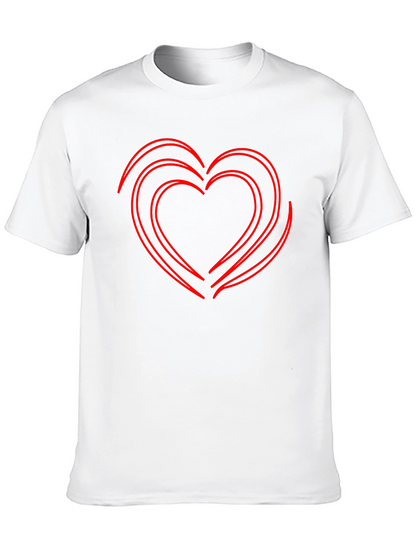 Camiseta Negra Corazón Rojo Contorneado