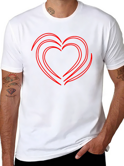Camiseta Negra Corazón Rojo Contorneado