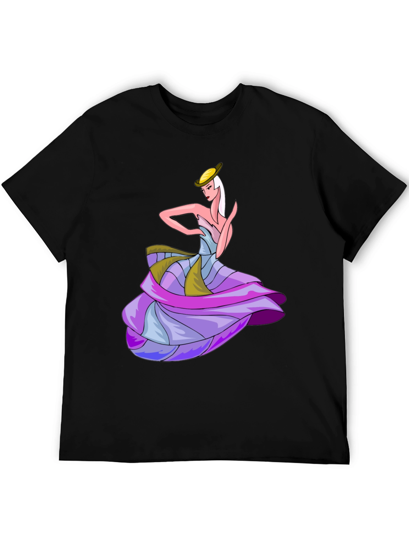 Camiseta Negra con Diseño de Bailarina Elegante