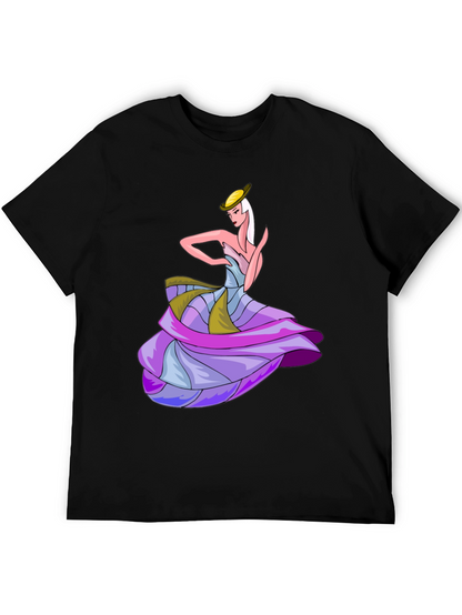 Camiseta Negra con Diseño de Bailarina Elegante