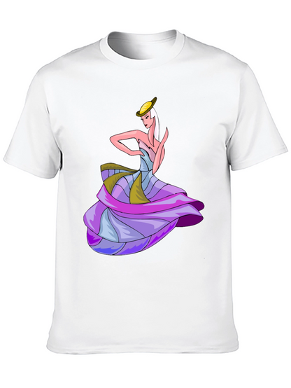 Camiseta Negra con Diseño de Bailarina Elegante