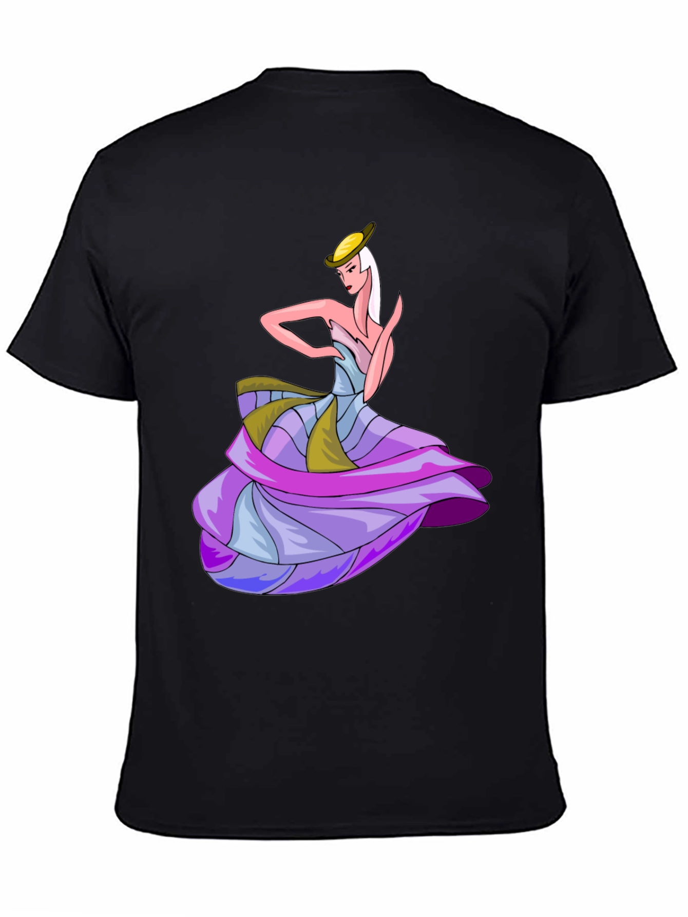 Camiseta Negra con Diseño de Bailarina Elegante