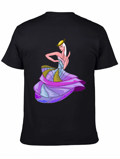 Camiseta Negra con Diseño de Bailarina Elegante