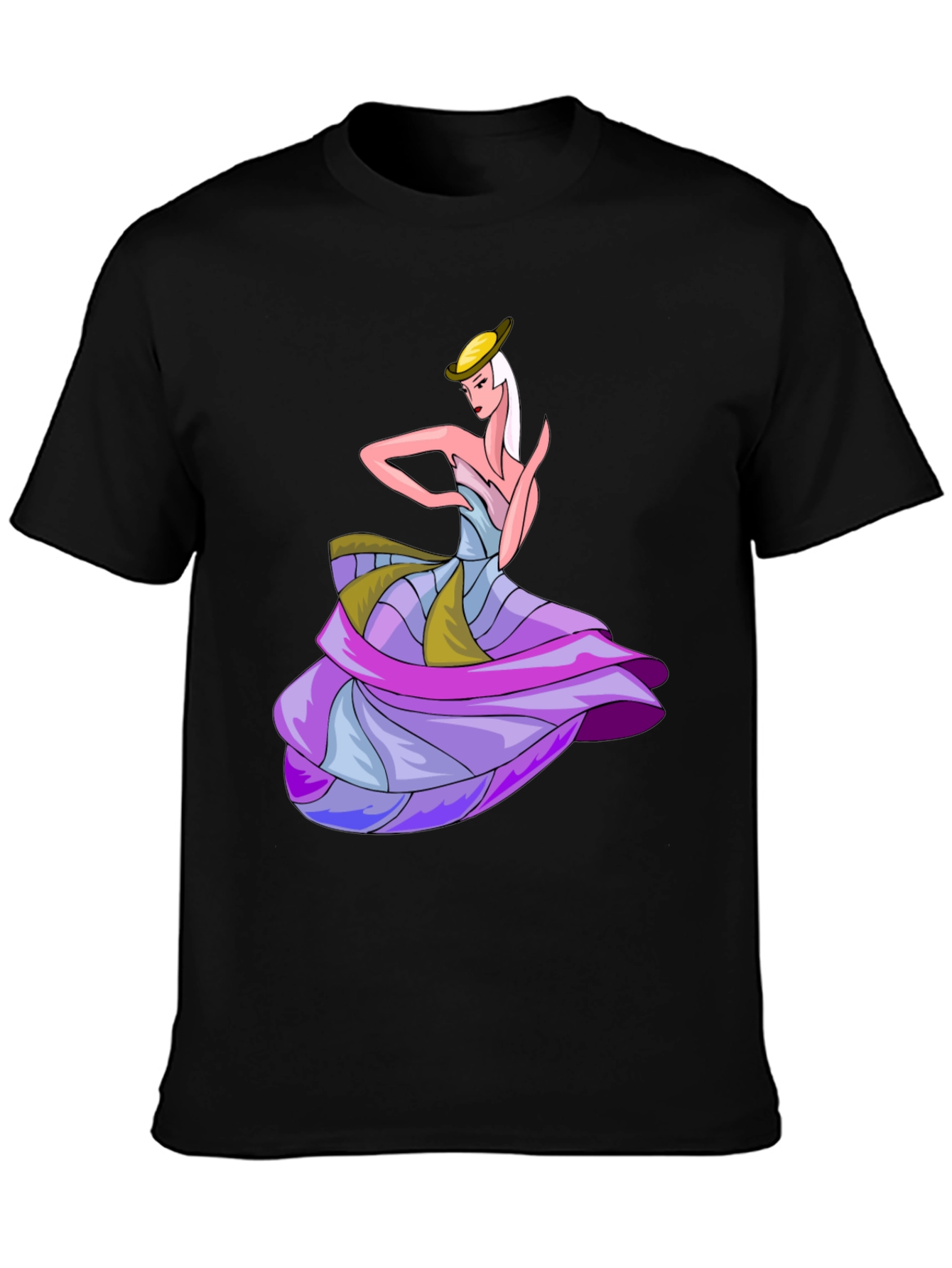 Camiseta Negra con Diseño de Bailarina Elegante