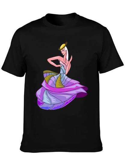 Camiseta Negra con Diseño de Bailarina Elegante