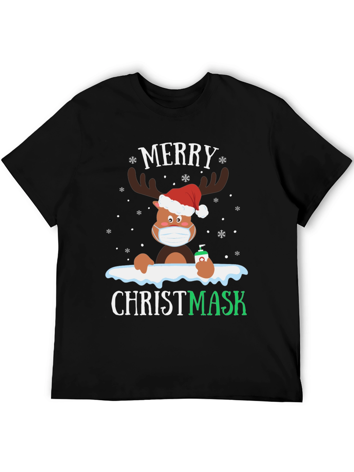 Camiseta Navideña con Reno Enmascarado - ¡Feliz Christmask!