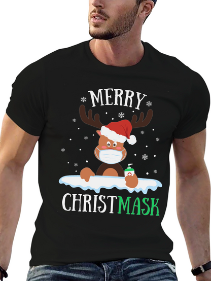 Camiseta Navideña con Reno Enmascarado - ¡Feliz Christmask!
