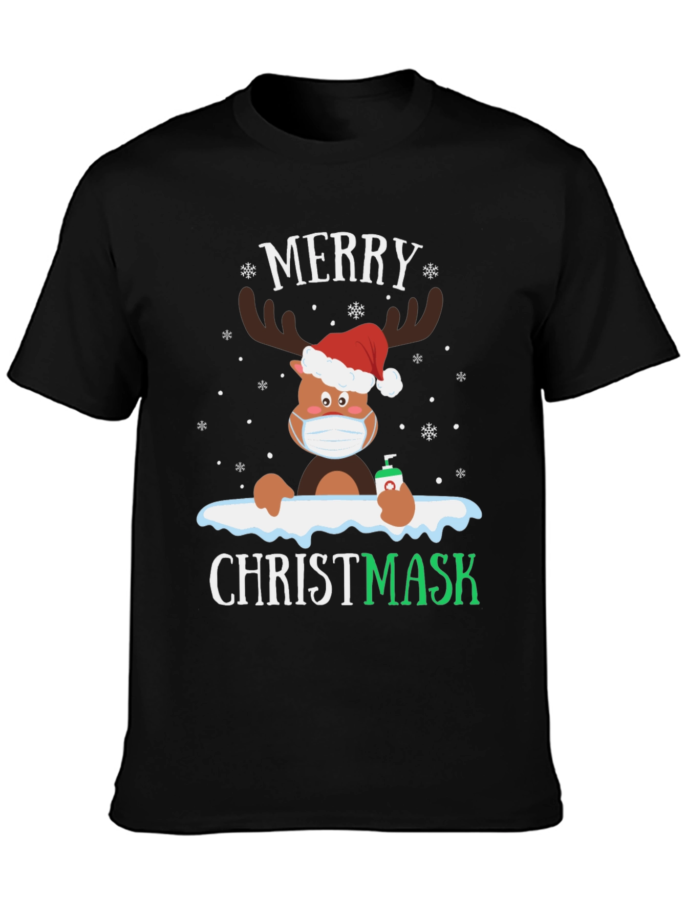 Camiseta Navideña con Reno Enmascarado - ¡Feliz Christmask!