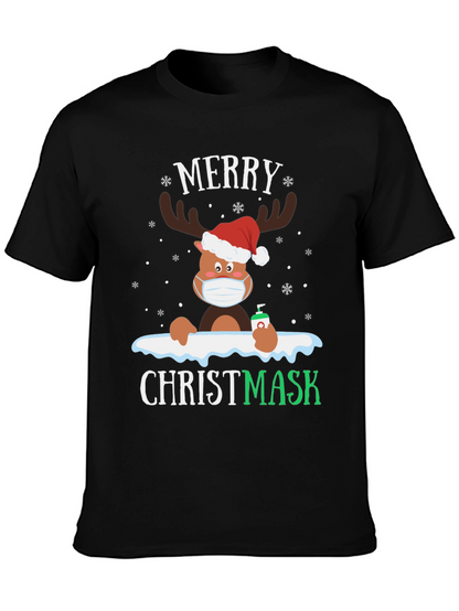 Camiseta Navideña con Reno Enmascarado - ¡Feliz Christmask!