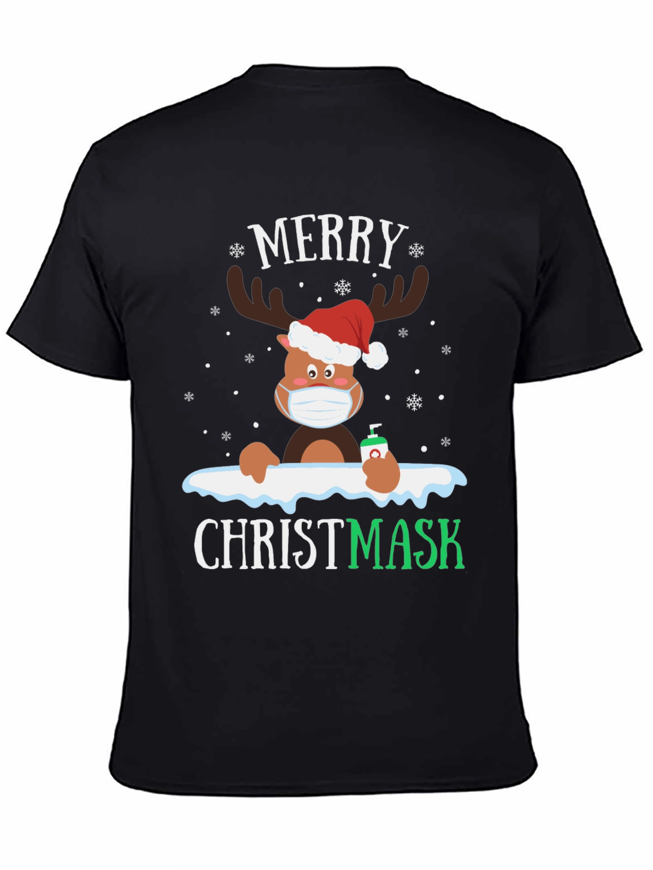 Camiseta Navideña con Reno Enmascarado - ¡Feliz Christmask!