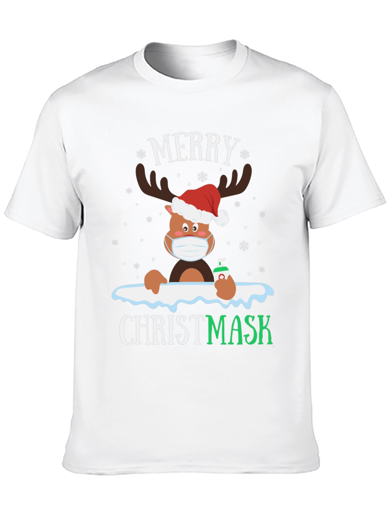 Camiseta Navideña con Reno Enmascarado - ¡Feliz Christmask!