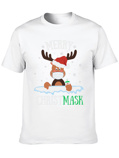 Camiseta Navideña con Reno Enmascarado - ¡Feliz Christmask!