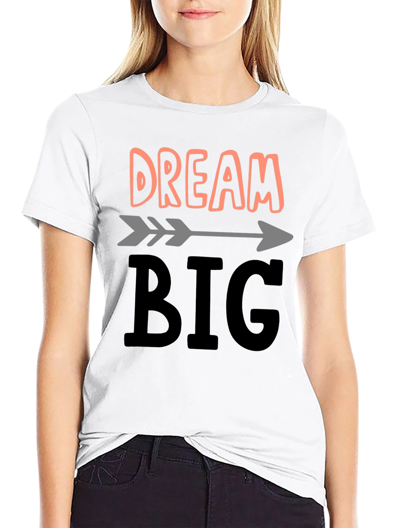 Camiseta Negra Dream Big para Inspiración Diaria