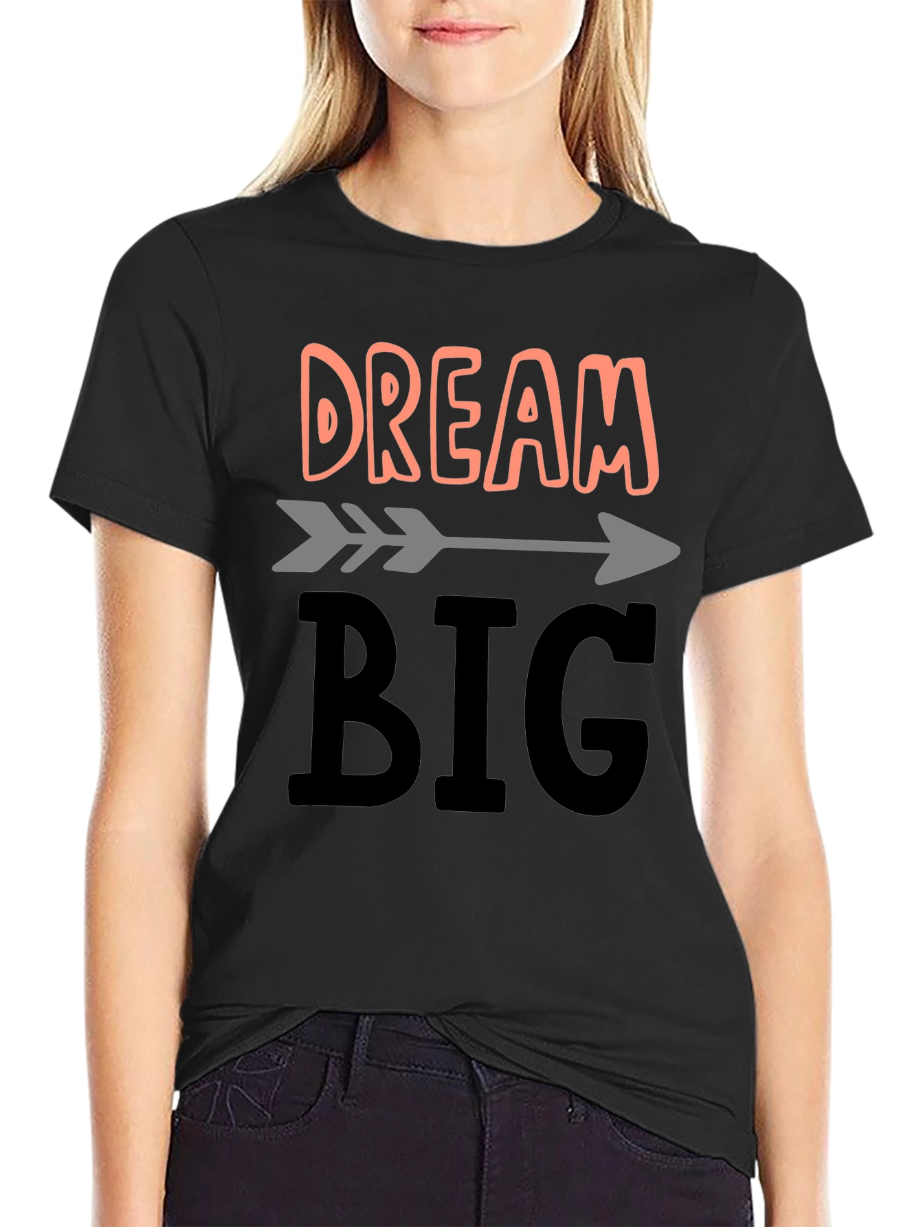Camiseta Negra Dream Big para Inspiración Diaria