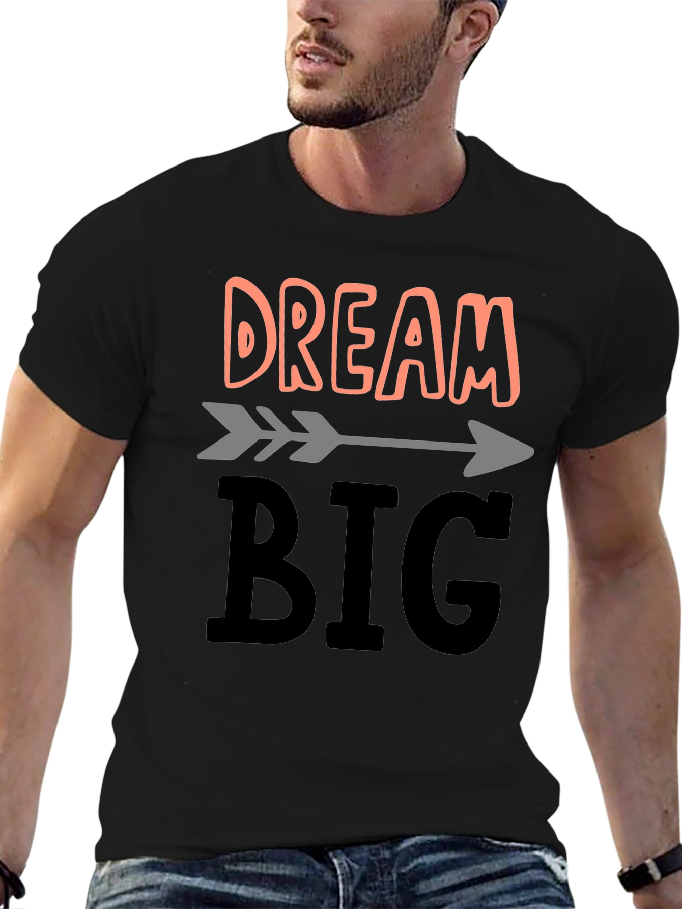 Camiseta Negra Dream Big para Inspiración Diaria