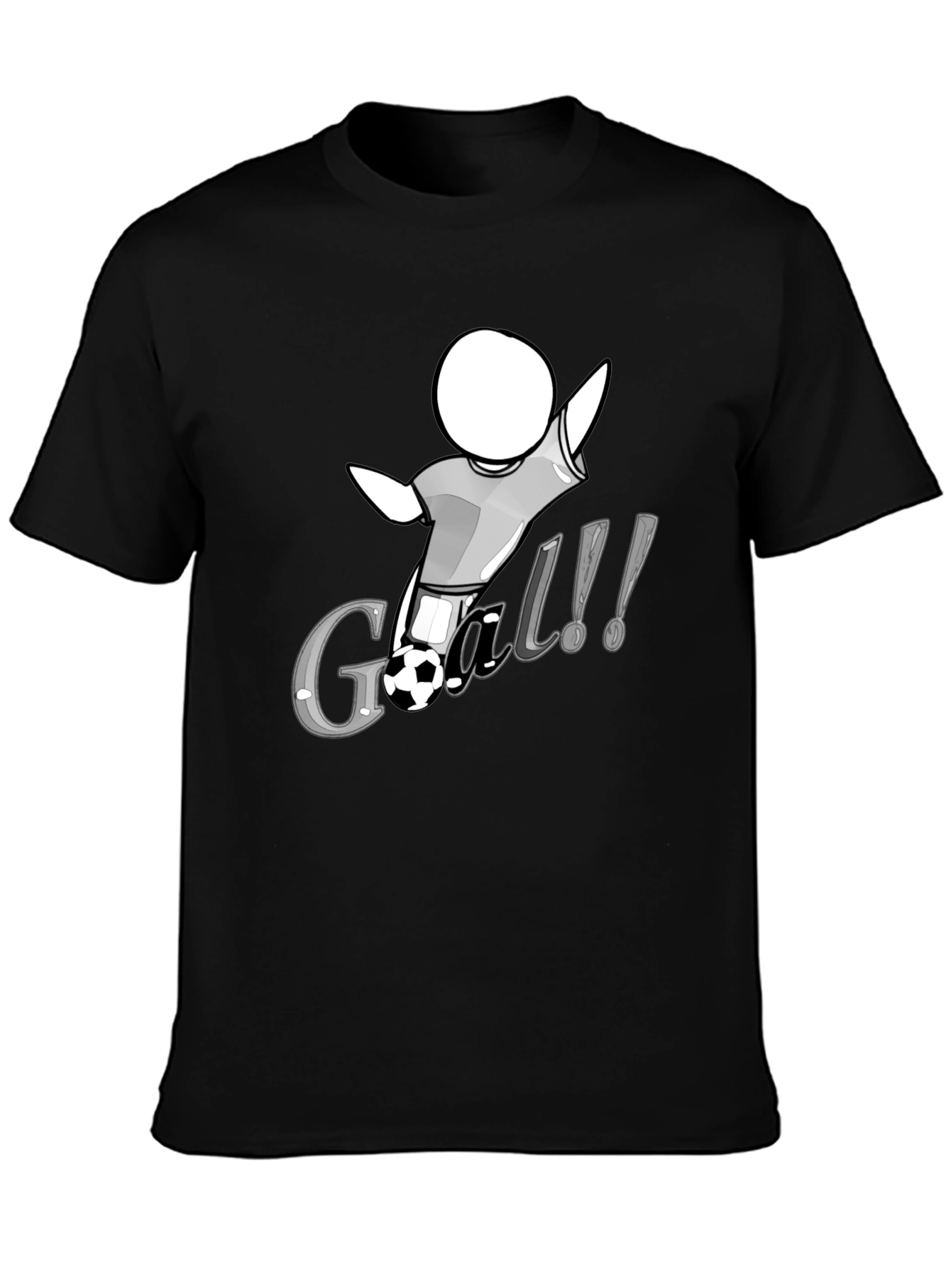 Camiseta Negra con Diseño de Gol de Fútbol