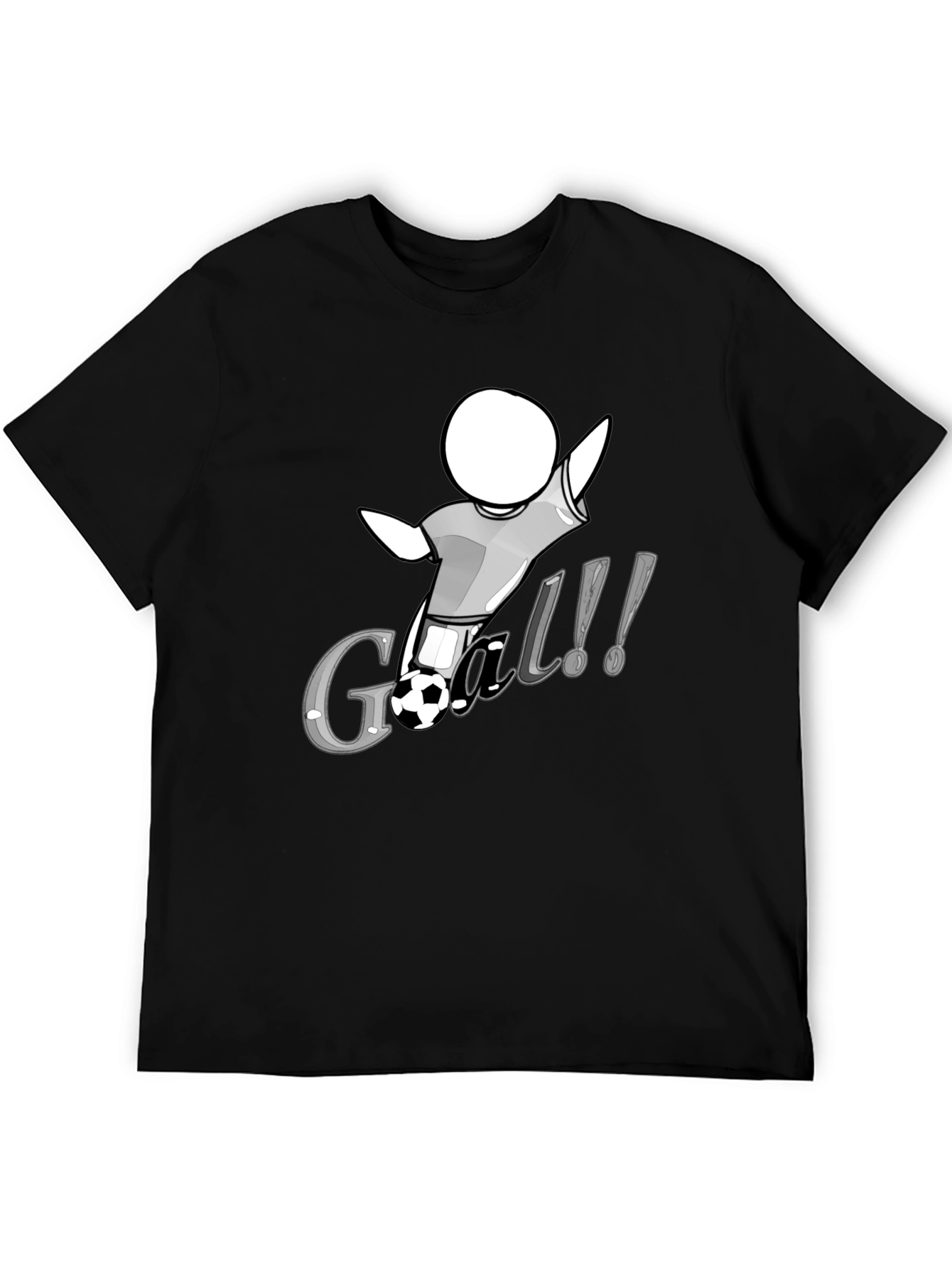 Camiseta Negra con Diseño de Gol de Fútbol