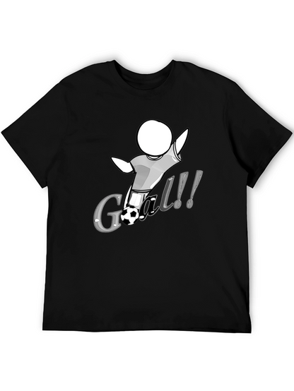 Camiseta Negra con Diseño de Gol de Fútbol