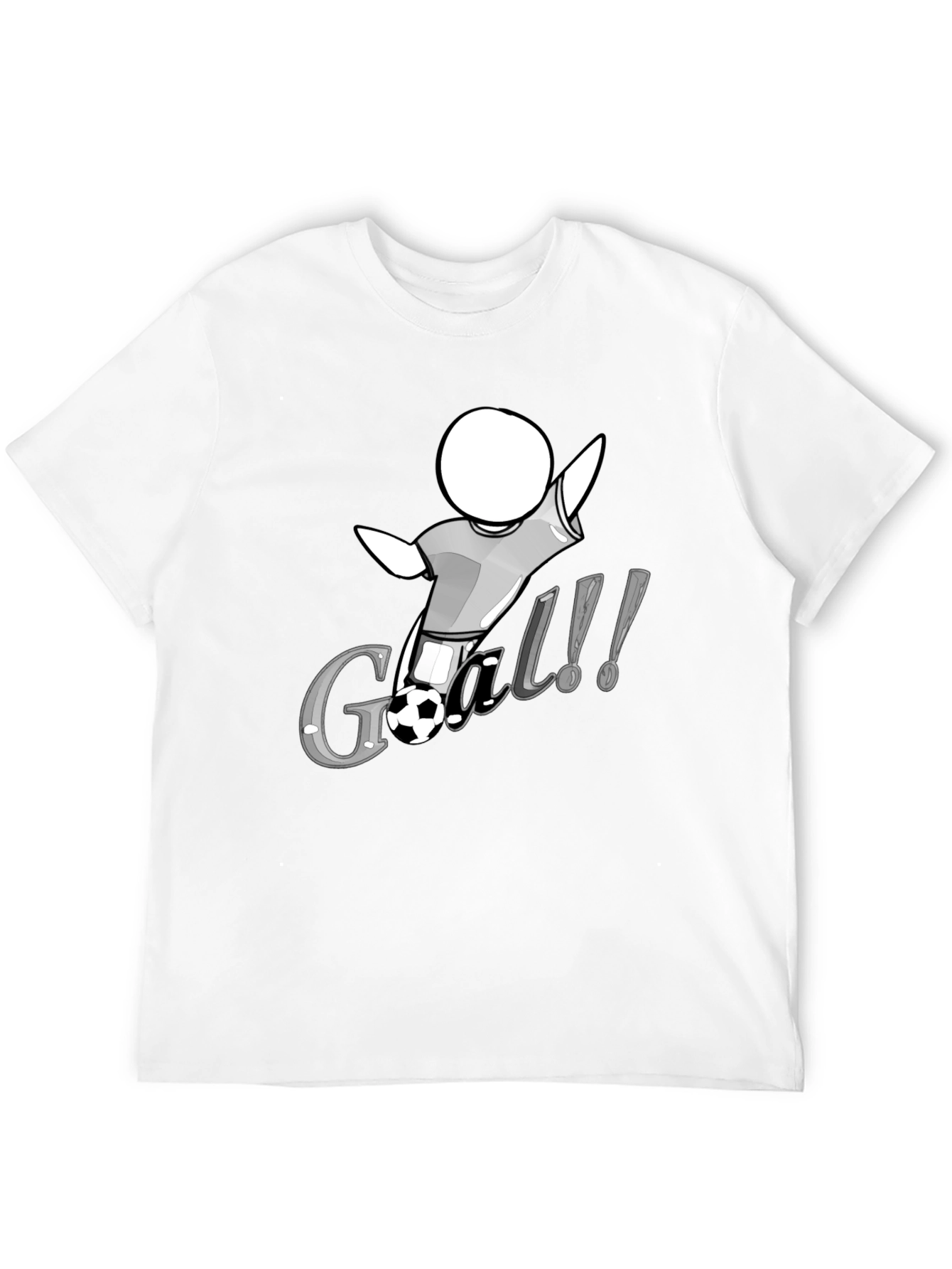 Camiseta Negra con Diseño de Gol de Fútbol