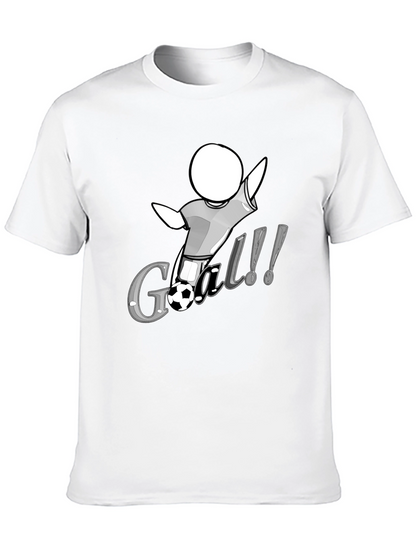 Camiseta Negra con Diseño de Gol de Fútbol