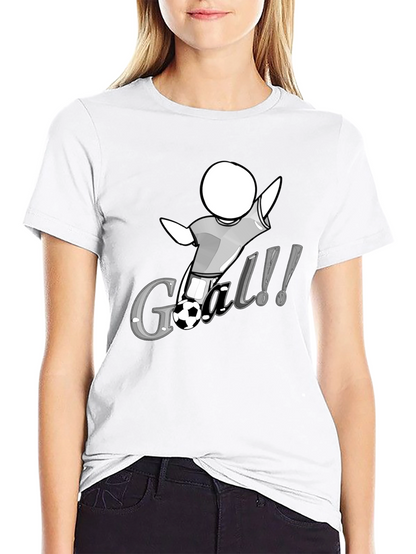 Camiseta Negra con Diseño de Gol de Fútbol