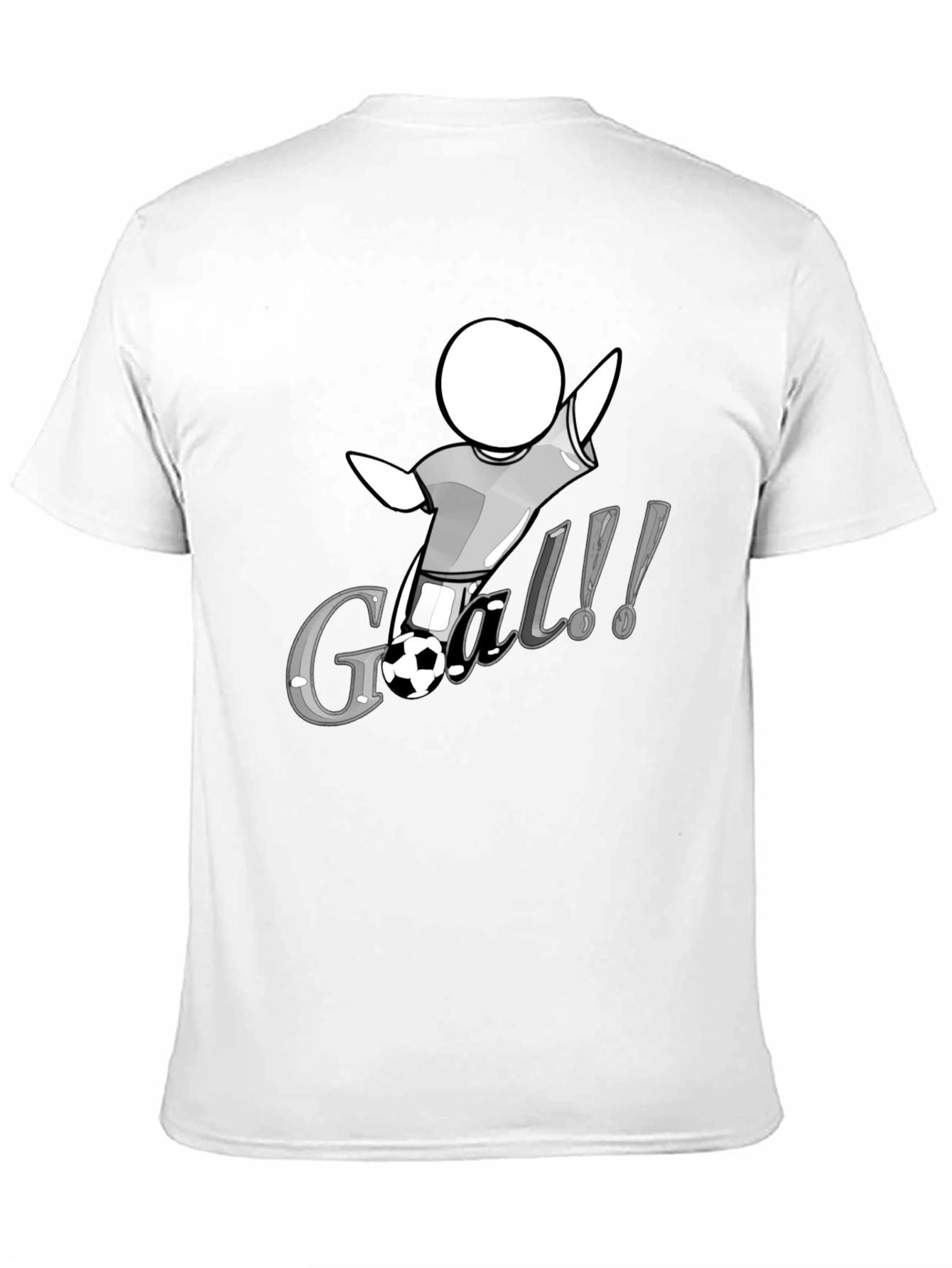 Camiseta Negra con Diseño de Gol de Fútbol