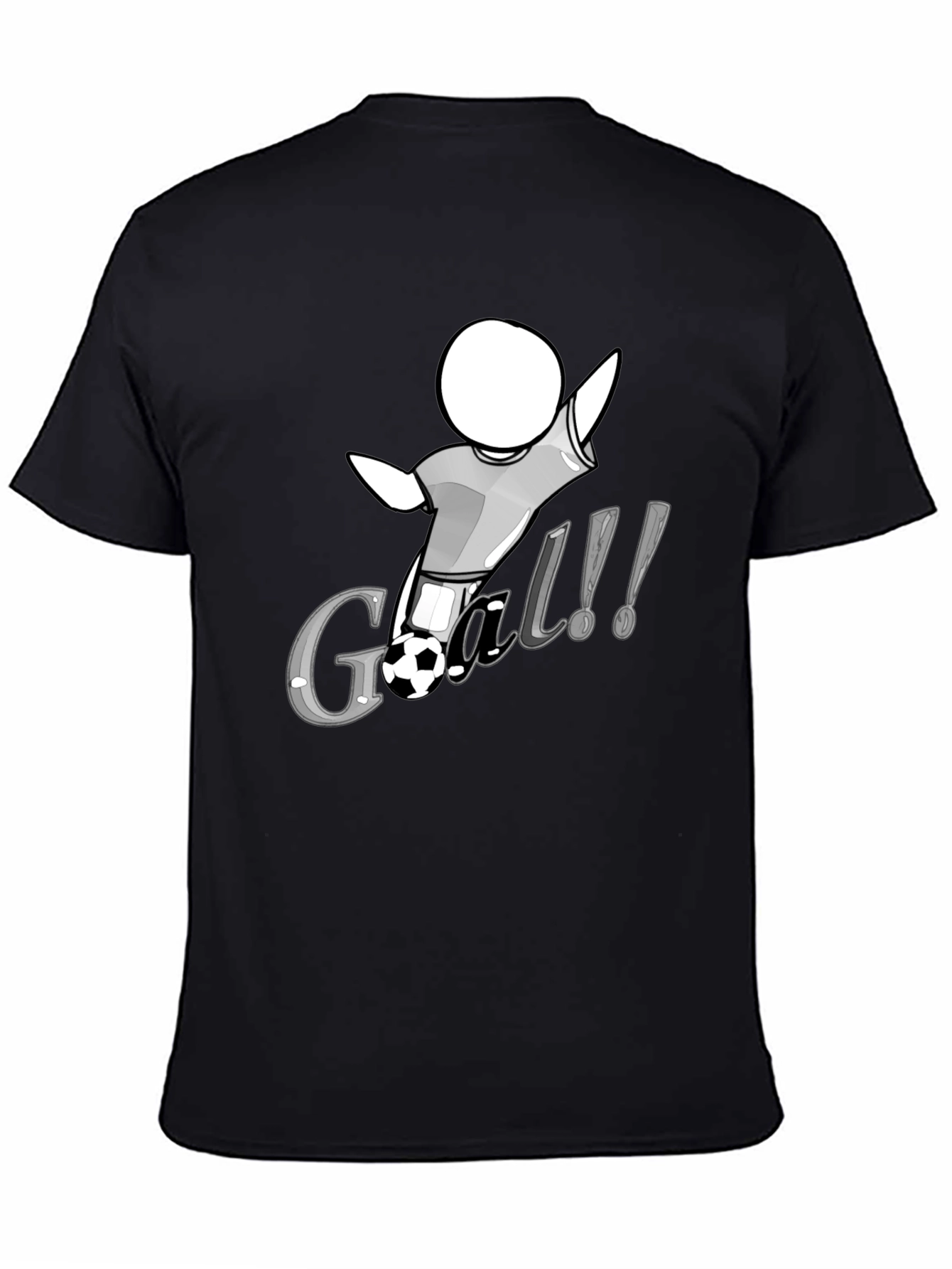 Camiseta Negra con Diseño de Gol de Fútbol