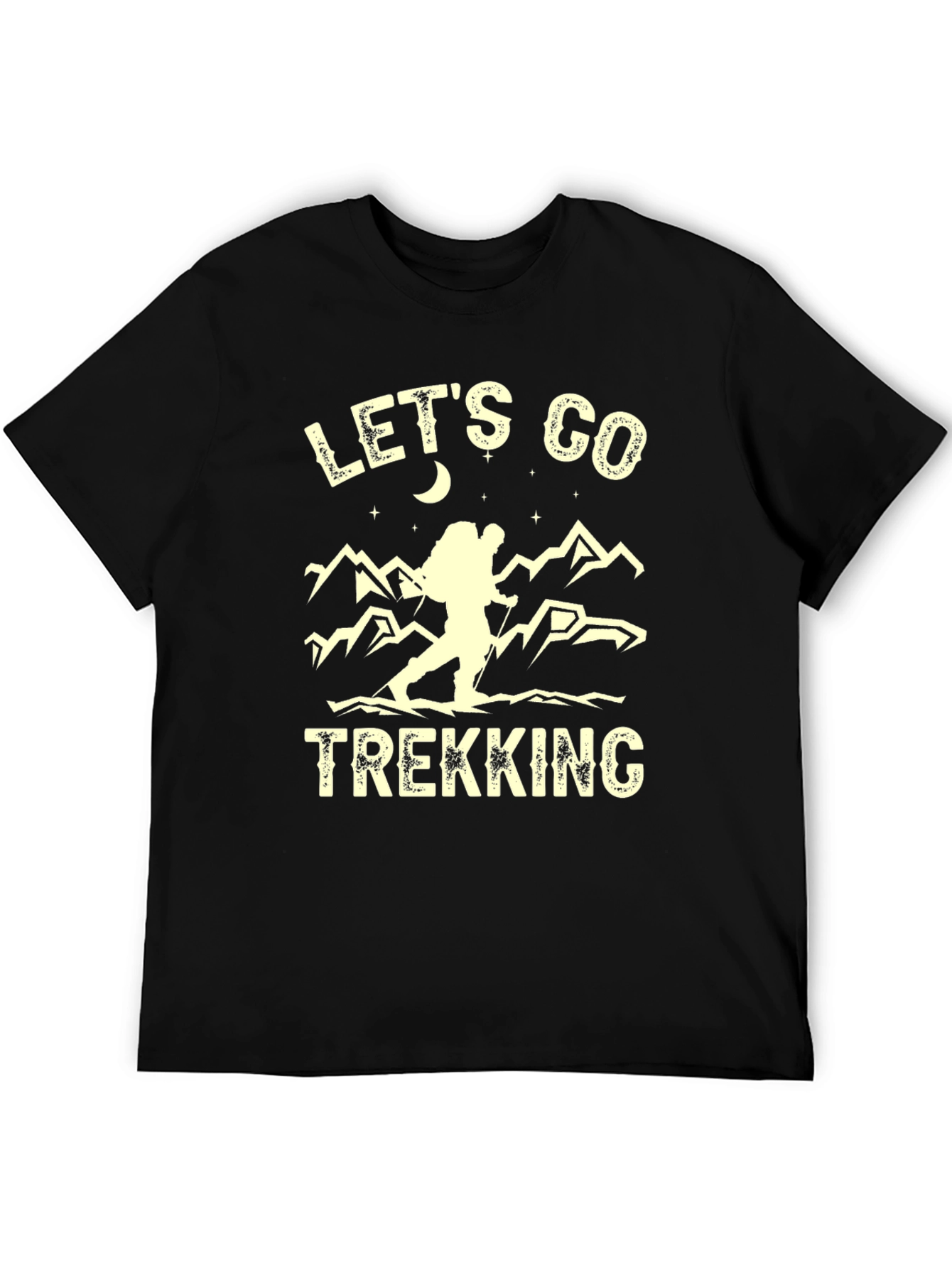 Camiseta Negra de Senderismo Lets Go Trekking