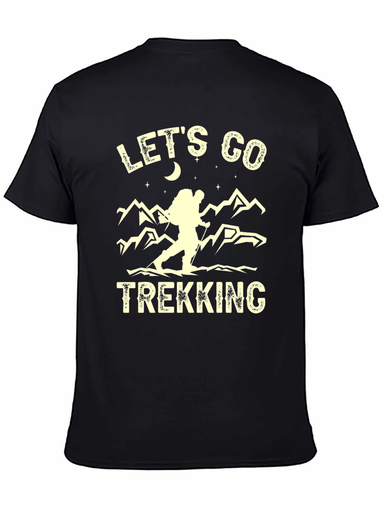 Camiseta Negra de Senderismo Lets Go Trekking