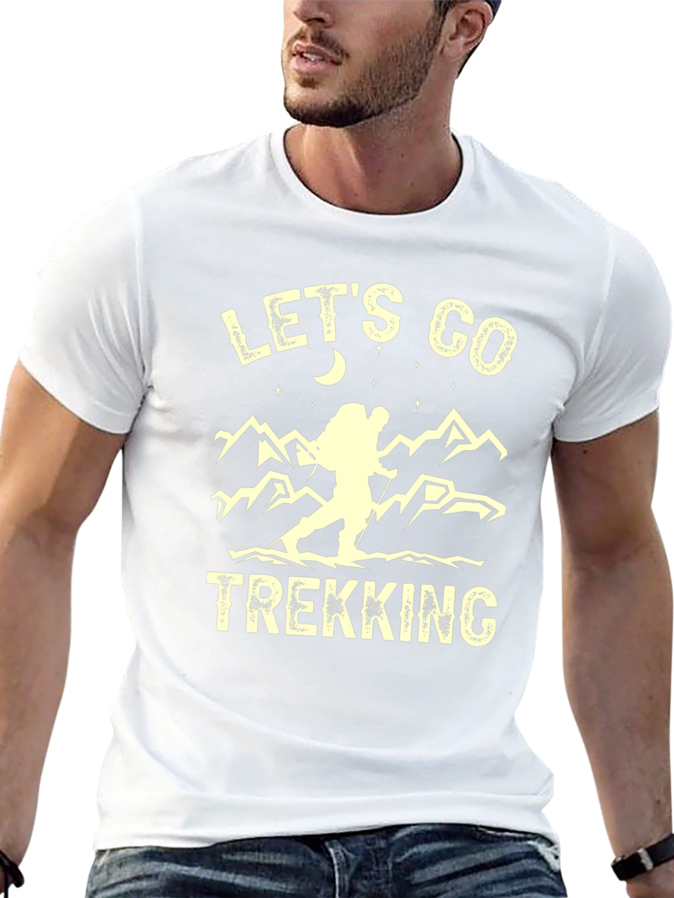 Camiseta Negra de Senderismo Lets Go Trekking